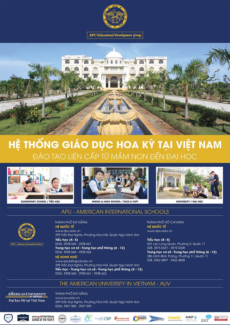Hệ thống trường Quốc tế Hoa Kỳ APU với các kiểm định và chứng nhận học thuật.