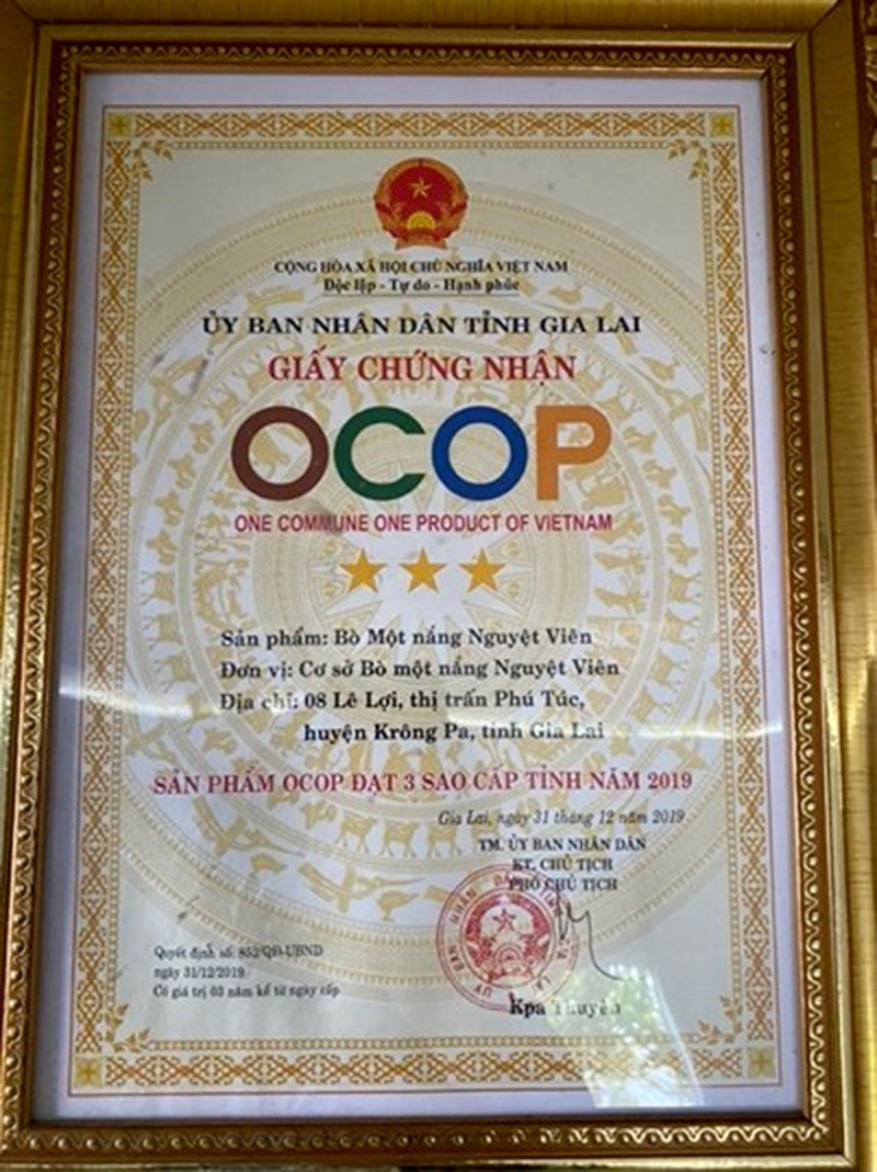 Phát triển bền vững với sản phẩm OCOP thịt bò một nắng tại Gia Lai Phát triển bền vững với sản phẩm OCOP thịt bò một nắng tại Gia Lai