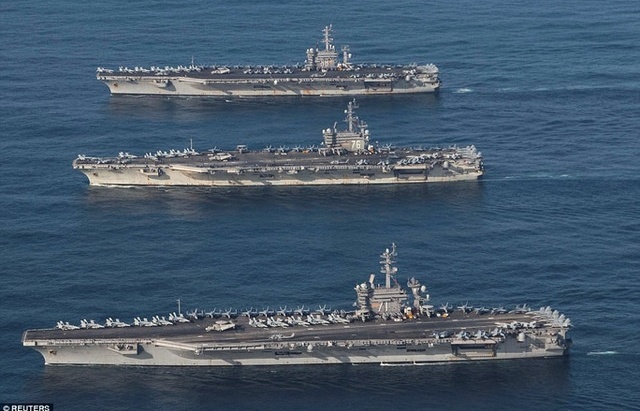 Mỹ điều 2 tàu sân bay tới tập trận ở Biển Đông