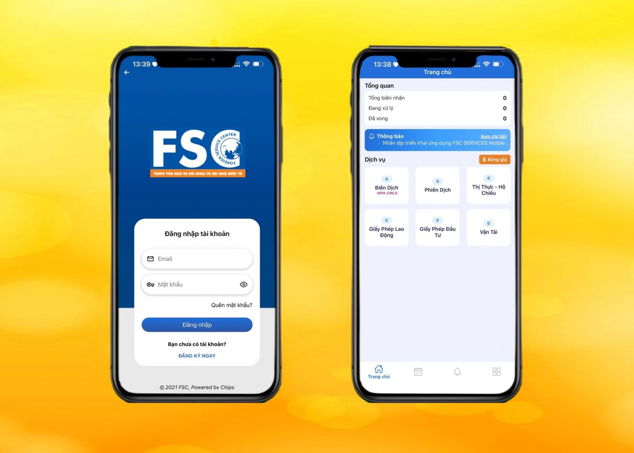 Ra mắt ứng dụng cung ứng dịch vụ có yếu tố nước ngoài - App Mobile FSC SERVICES Ra mắt App Mobile FSC SERVICES - ứng dụng cung ứng dịch vụ có yếu tố nước ngoài