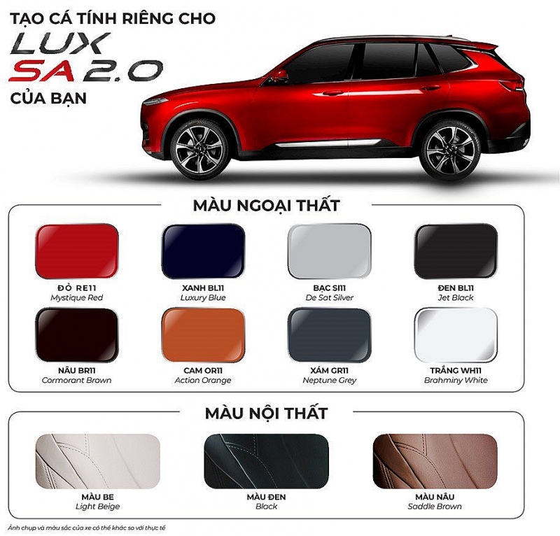 undefined Cập nhật giá VinFast Lux SA 2.0 lăn bánh tháng 10/2020