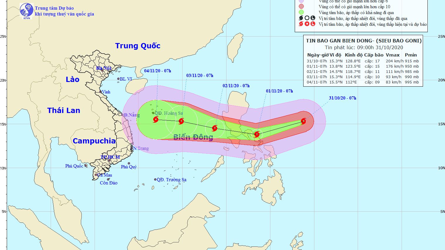 Tin Siêu bão Goni mới nhất, giật trên cấp 17, đang tiến vào Biển Đông