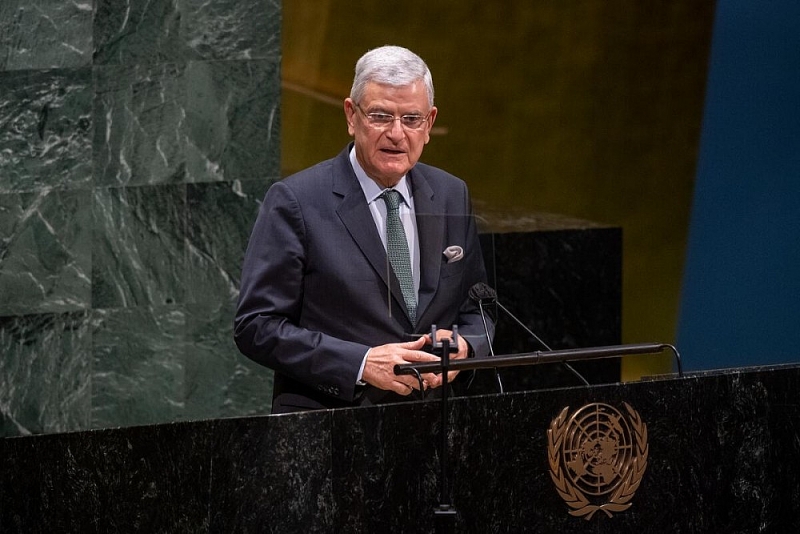 Chủ tịch Đại hội đồng LHQ Volkan Bozki. (Nguồn: Phái đoàn VN tại LHQ)r phát biểu tại 