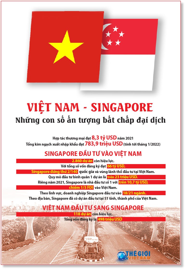Việt Nam-Singapore: Những con số ấn tượng bất chấp đại dịch Việt Nam-Singapore: Những con số ấn tượng bất chấp đại dịch