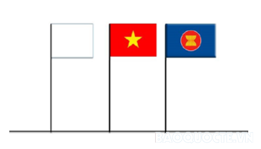 Treo Quốc kỳ Việt Nam với cờ ASEAN. Treo Quốc kỳ Việt Nam với cờ ASEAN.