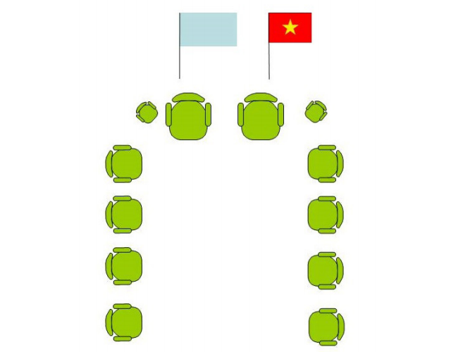 Xếp phòng salon tiếp khách.