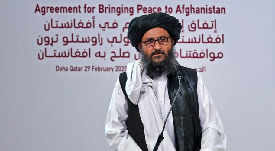 Thủ lĩnh Taliban Mullah Abdul Ghani Baradar phát biểu tại lễ ký thoả thuận giữa Taliban và Mỹ ở Doha, Qatar, ngày 29/2/2020. (Nguồn: AFP) Thủ lĩnh Taliban Mullah Abdul Ghani Baradar phát biểu tại lễ ký thoả thuận giữa Taliban và Mỹ ở Doha, Qatar, ngày 29/2/2020. (Nguồn: AFP)