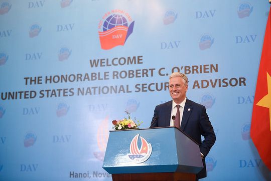 Cố vấn An ninh Quốc gia Mỹ Robert O'Brien nói chuyện cùng sinh viên Học viện Ngoại giao Việt Nam