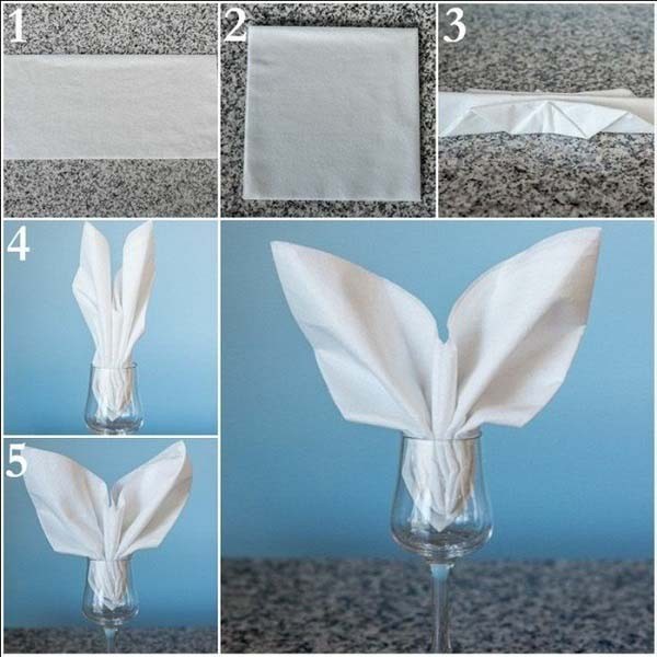 Cách gấp khăn giấy hình quạt.
