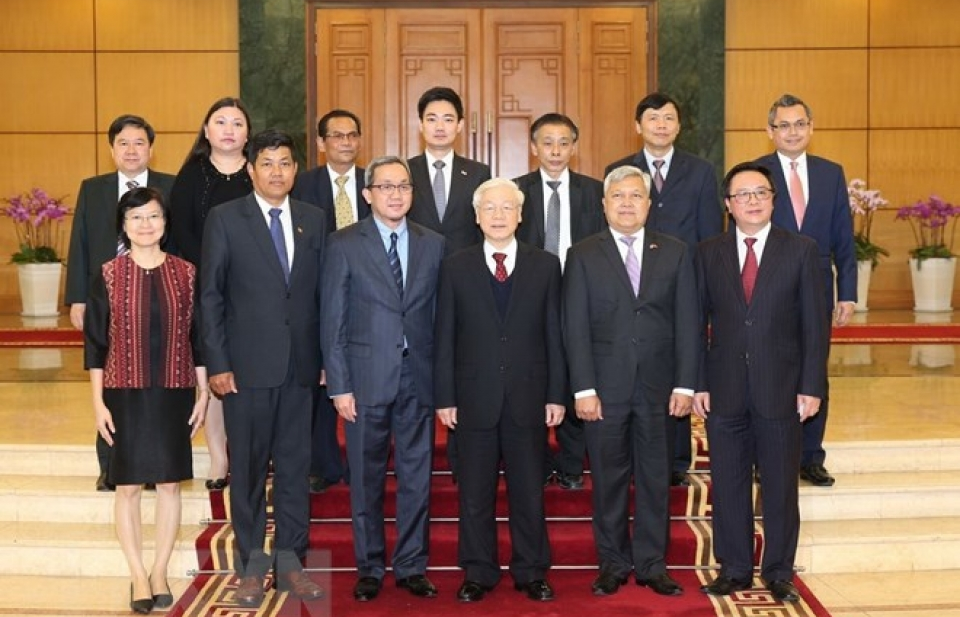 Tổng Bí thư tiếp Đại sứ, Đại biện ngoại giao các nước ASEAN