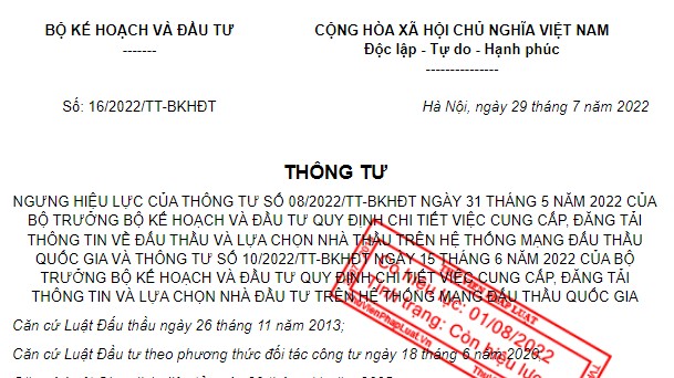 Áp dụng văn bản nào trong thời gian ngưng hiệu lực 2 thông tư về đấu thầu qua mạng?