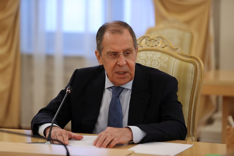 Ngoại trưởng Nga Sergei Lavrov phát biểu trong cuộc hội đàm với người đồng cấp Belarus Vladimir Makei tại Moscow, ngày 2/9. (Nguồn: Reuters) 4210-843866