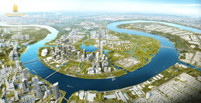 Phối cảnh Khu đô thị Thủ Thiêm. Phối cảnh Khu đô thị Thủ Thiêm.