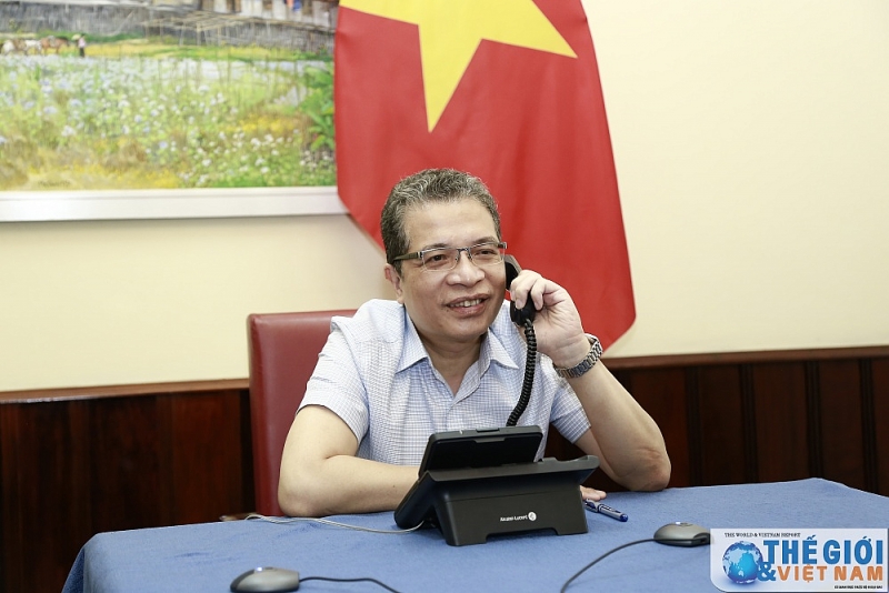 thu truong bo ngoai giao dang minh khoi dien dam voi thu truong bo ngoai giao saudi arabia adel siraj mirdad