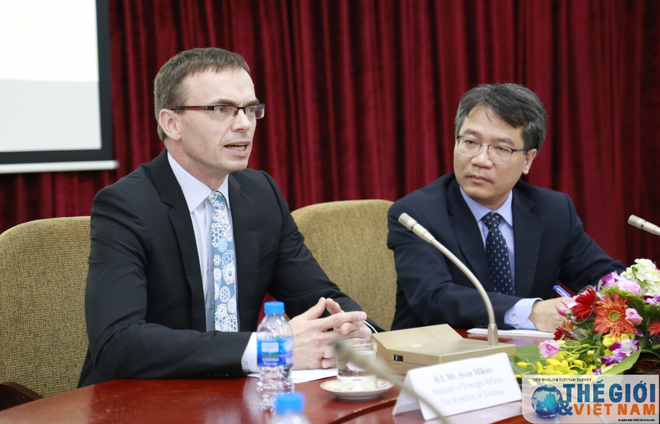 Ngoại trưởng Estonia nói chuyện tại Học viện Ngoại giao