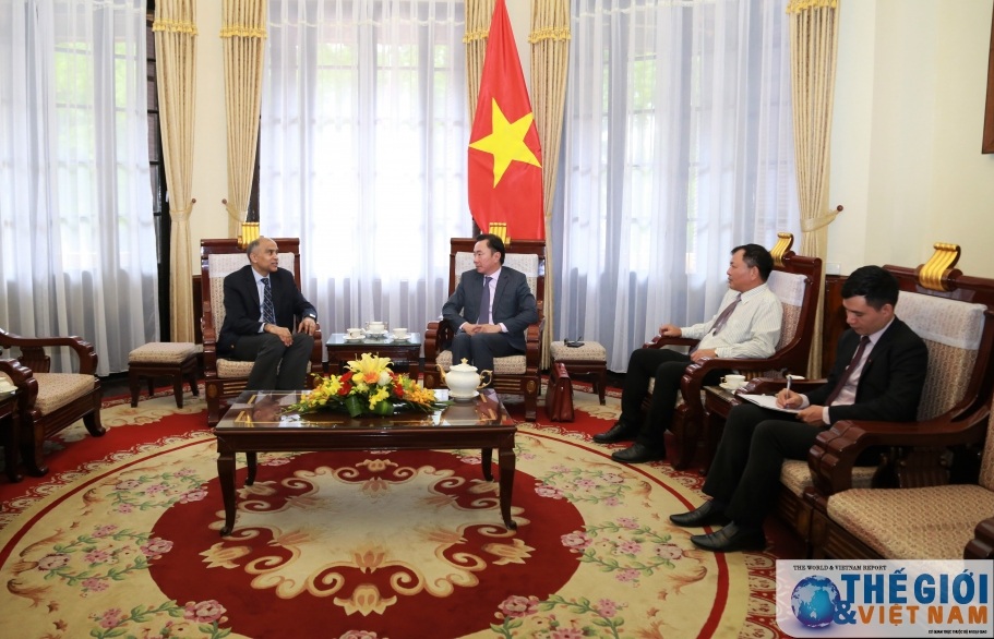 Trợ lý Bộ trưởng Ngoại giao Phạm Sanh Châu tiếp Đại sứ Ấn Độ Harish Pavathaneni