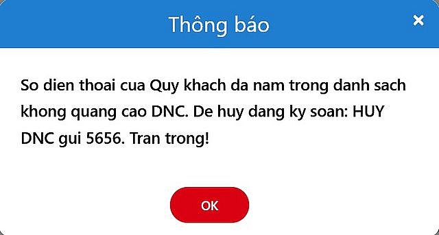 huong dan dang ky thue bao di dong vao danh sach chan cuoc goi rac