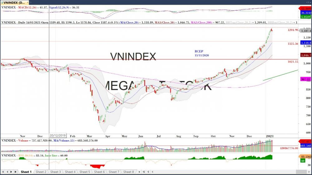Thị trường chứng khoán ngày 14/1: Thanh khoản cao nhưng ngập sắc đỏ