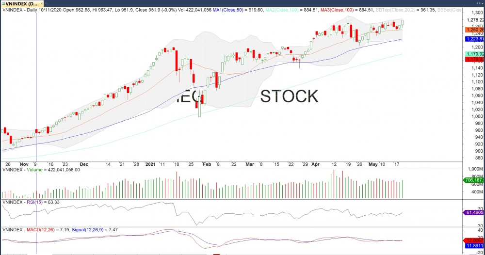 Thị trường chứng khoán ngày 20/5: Bứt tốc về cuối phiên, HPG và Tg
