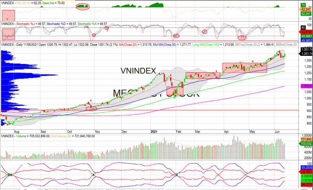Thị trường chứng khoán ngày 14/06/2020: Đồ thị VN-Index. (Nguồn: MegaBot) Thị trường chứng khoán ngày 14/06/2020: Đồ thị VN-Index. (Nguồn: MegaBot)
