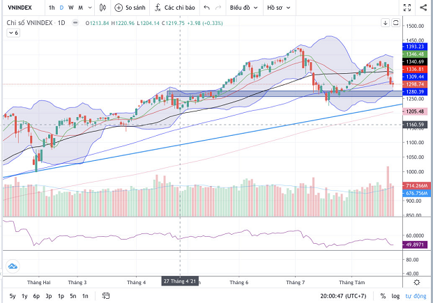 Các cổ phiếu ảnh Đồ thị Vnindex. (Nguồn: Fireant.vn)hướng lớn đến điểm số Index Các cổ phiếu ảnh Đồ thị Vnindex. (Nguồn: Fireant.vn)hướng lớn đến điểm số Index
