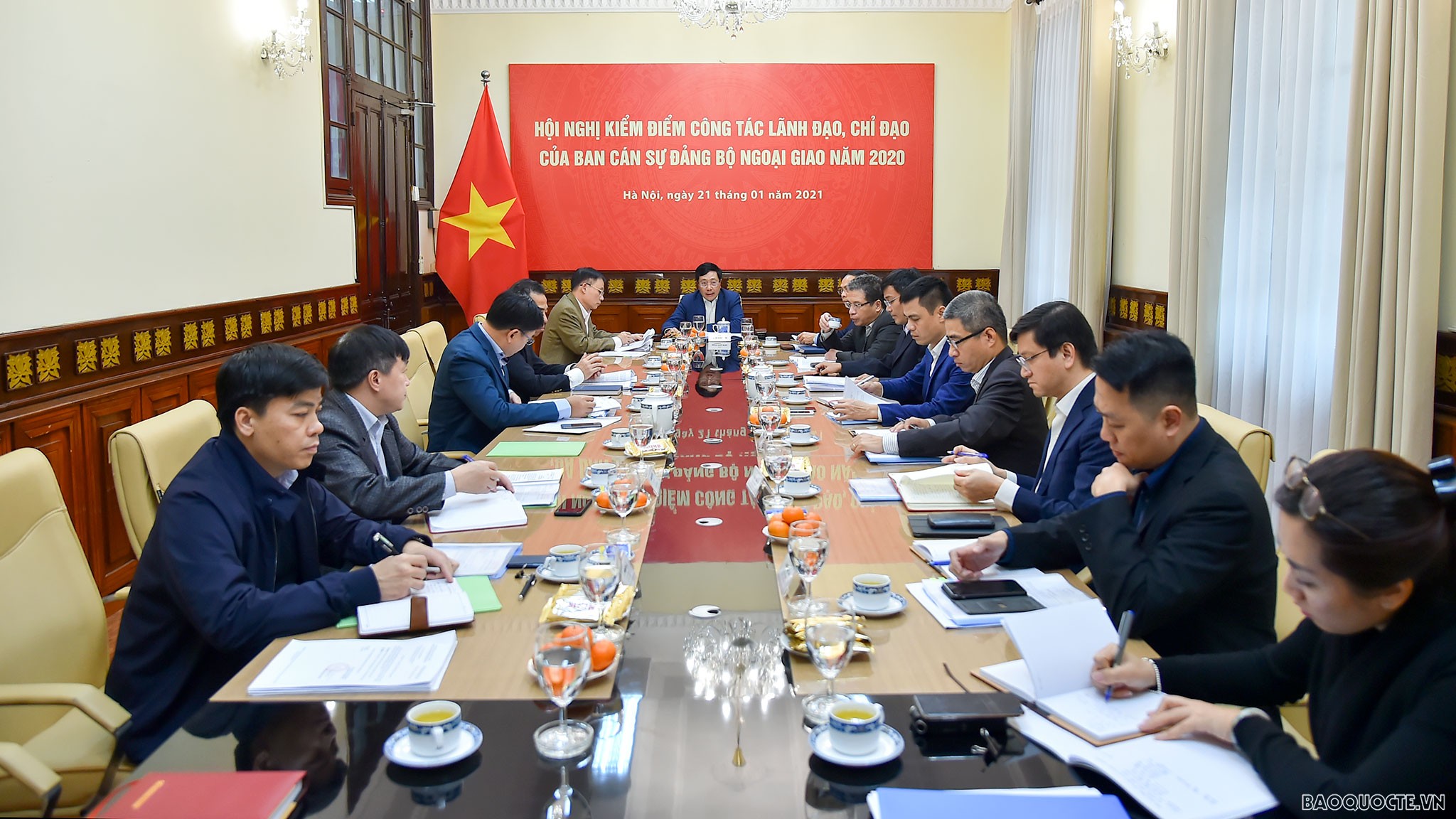 Ngày 21/1/2021, Phó Thủ tướng, Bộ trưởng Ngoại giao Phạm Bình Minh chủ trì Hội nghị kiểm điểm công tác lãnh đạo, chỉ đạo của Ban Cán sự Đảng Bộ Ngoại giao năm 2020. (Ảnh: Tuấn Anh) Ban cán sự đảng Bộ Ngoại giao kiểm điểm công tác lãnh đạo, chỉ đạo năm 2020