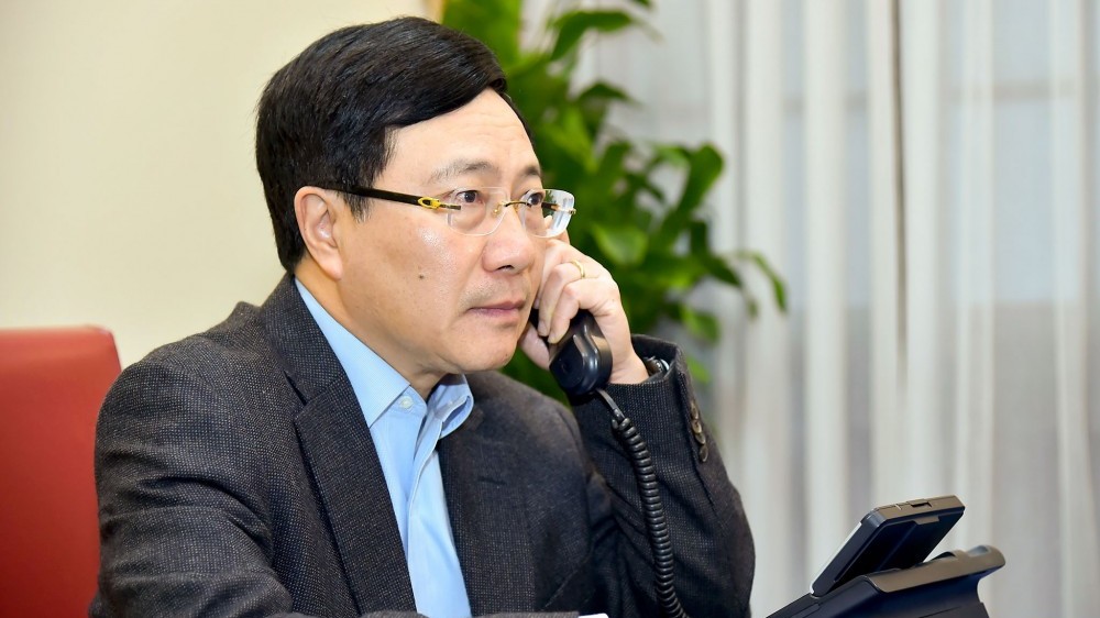 Phó Thủ tướng Phạm Bình Minh điện đàm với Ngoại trưởng Hoa Kỳ Antony Blinken