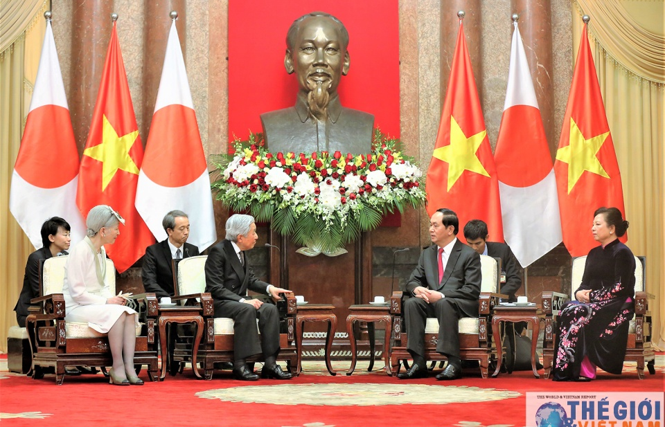 Chủ tịch nước Trần Đại Quang hội kiến Nhà vua và Hoàng hậu Nhật Bản