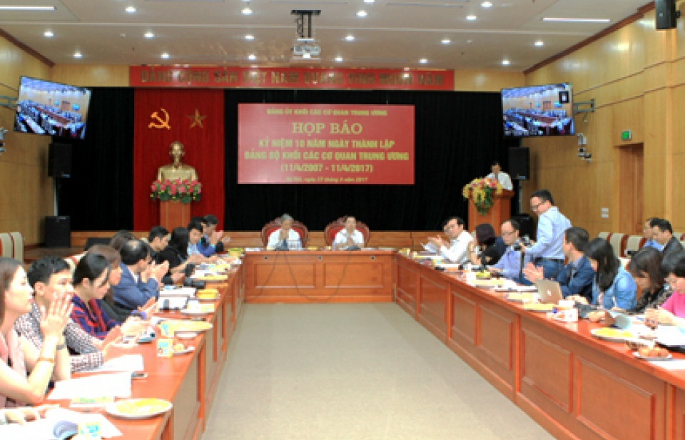 Nhiều hoạt động kỷ niệm 10 năm ngày thành lập Đảng bộ Khối các cơ quan Trung ương