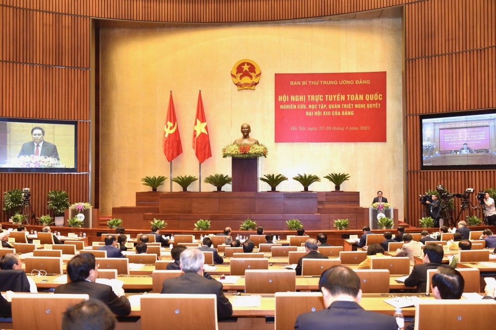 Đẩy mạnh xây dựng Đảng, chỉnh đốn Đảng toàn diện về chính trị, tư tưởng. (Ảnh: VGP/Nhật Bắc)