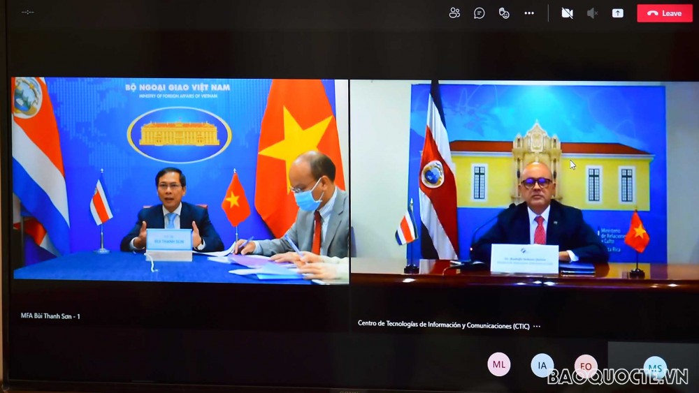 Bộ trưởng Ngoại giao Việt Nam-Costa Rica hội đàm nhân kỷ niệm 45 năm thiết lập quan hệ ngoại giao
