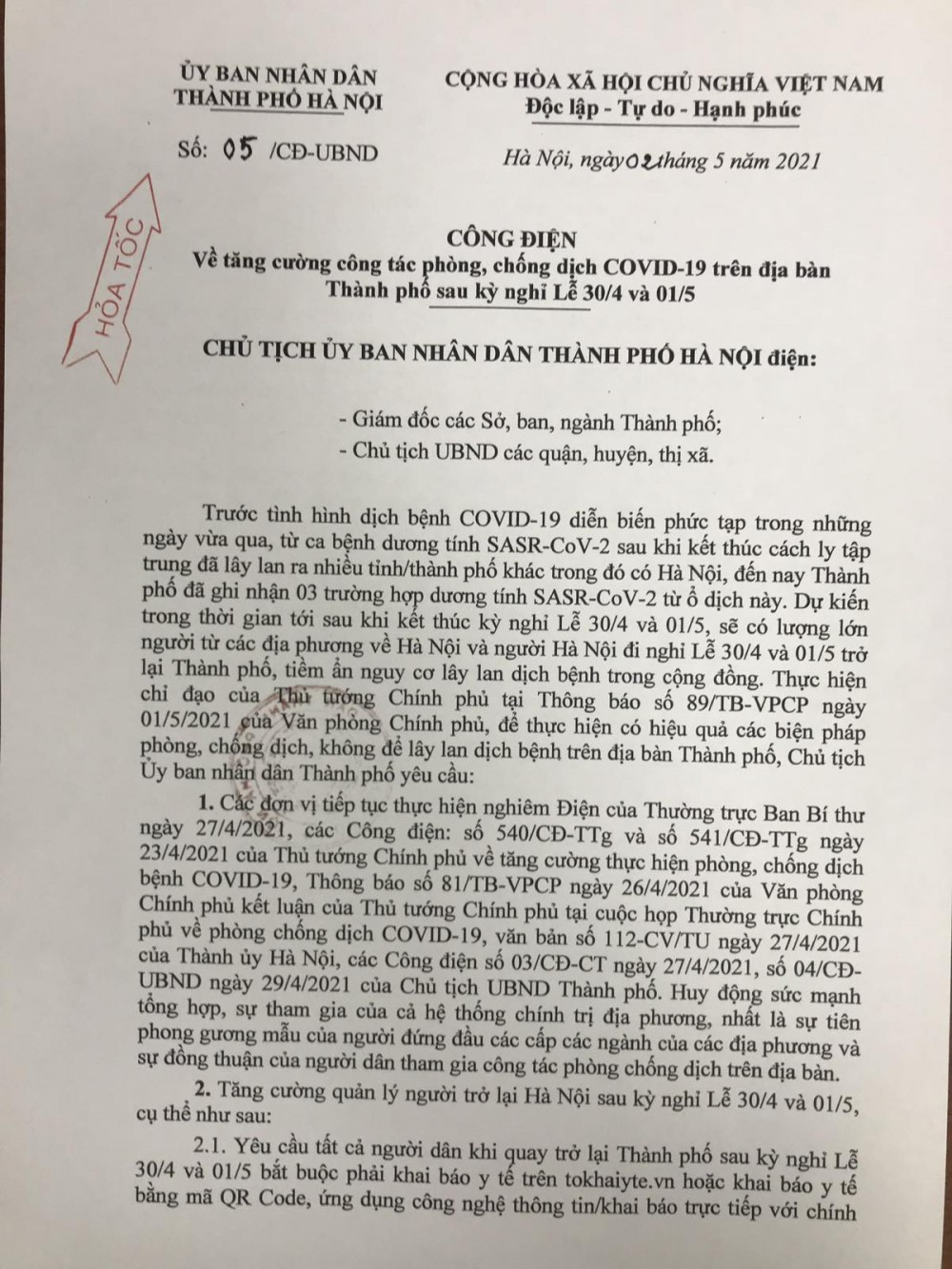 Sau 3 ca mắc Covid-19 mới, Hà Nội tăng cường quản lý người trở lại thành phố sau kỳ nghỉ Lễ 30/4 và 01/5