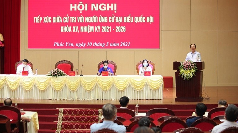 Bộ trưởng Ngoại giao Bùi Thanh Sơn tiếp xúc cử tri, vận động bầu cử tại thành phố Phúc Yên, Vĩnh Phúc