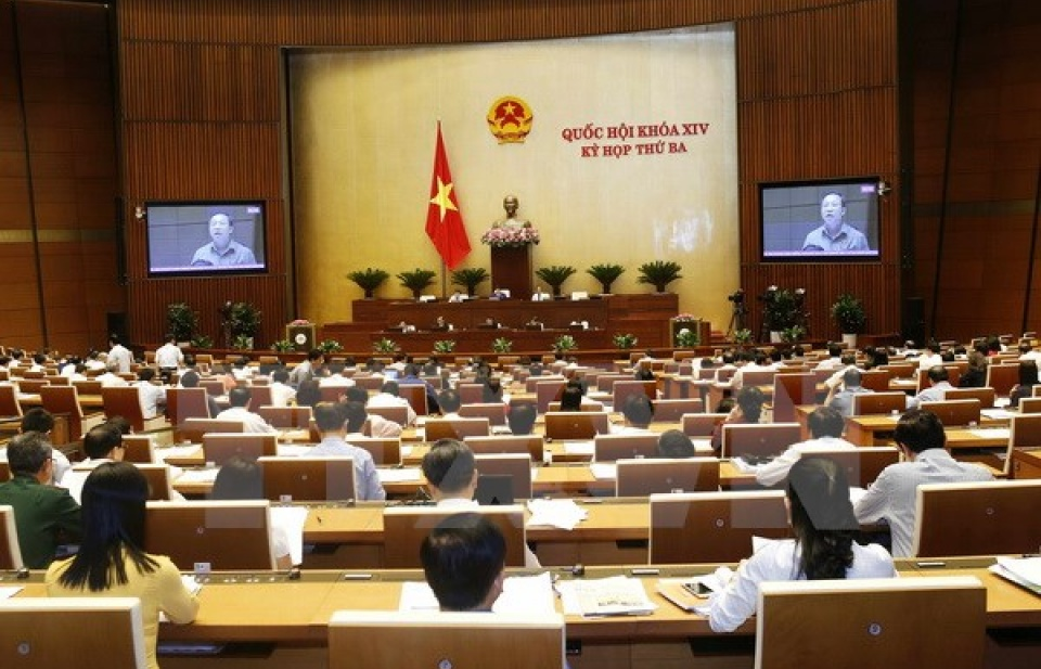 Các đại biểu Quốc hội thông qua dự thảo Luật Quản lý ngoại thương