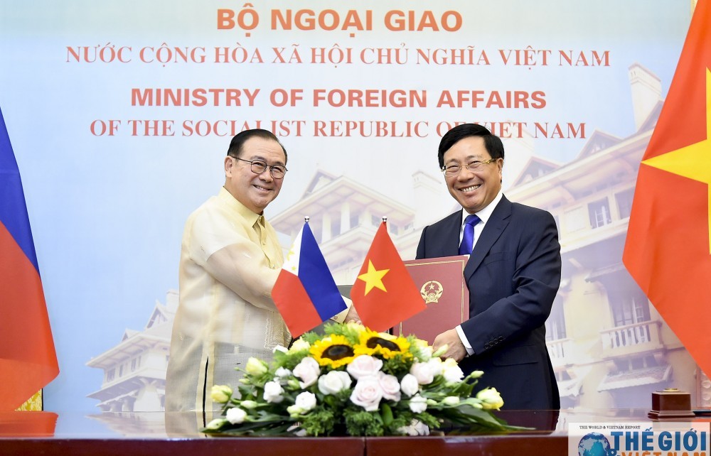Phó Thủ tướng Phạm Bình Minh đón và hội đàm với Bộ trưởng Ngoại giao Philippines