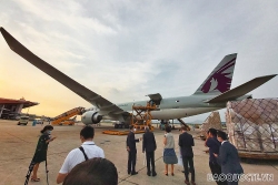 Toàn cảnh hơn 1,5 triệu liều vaccine ngừa Covid-19 do Hoa Kỳ tài trợ về Sân bay Quốc tế Nội Bài