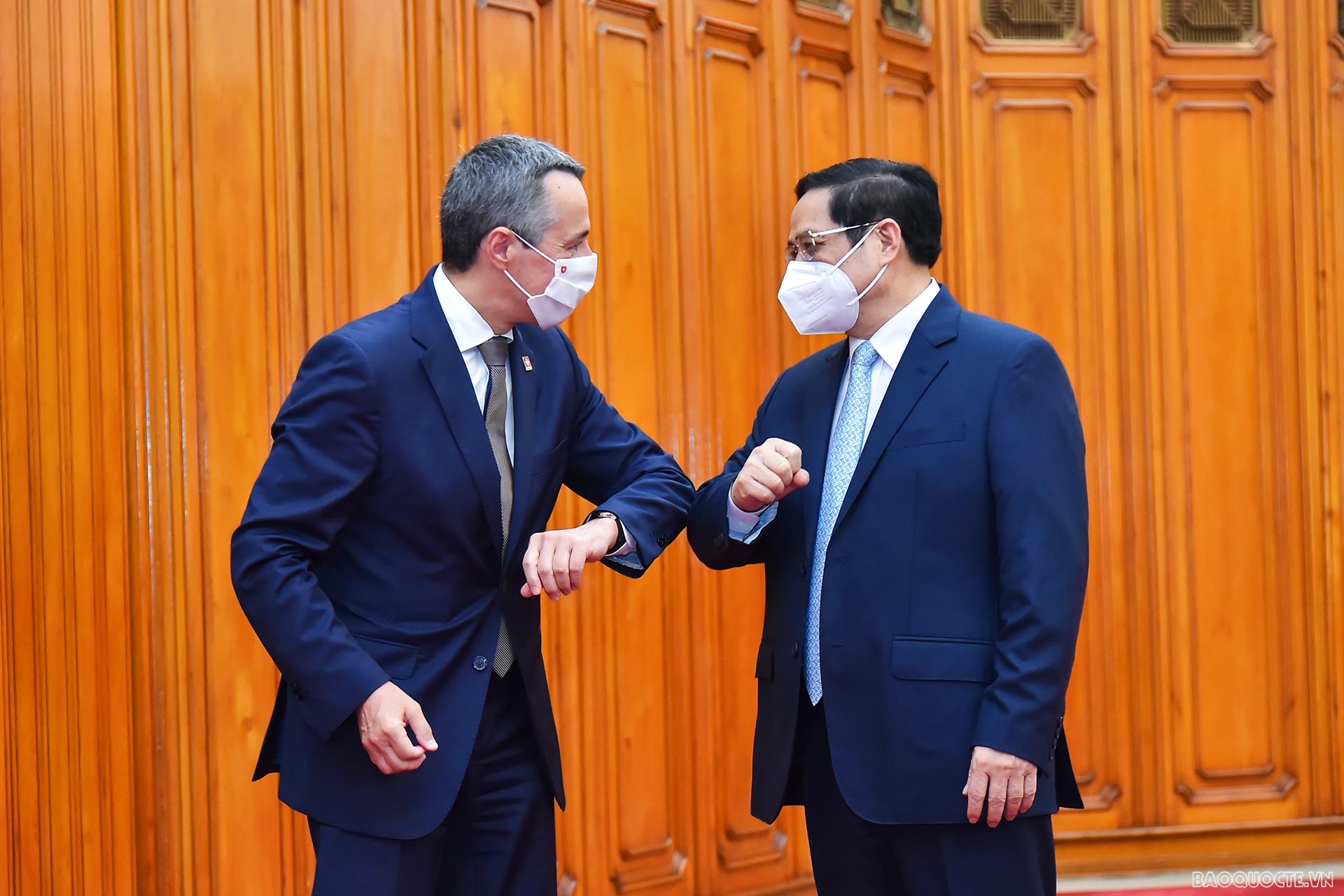 Ngày 5/8, Thủ tướng Phạm Minh Chính tiếp Phó Tổng thống, Bộ trưởng Ngoại giao Thụy Sỹ Ignazio Cassis. (Ảnh: Tuấn Anh) Ngày 5/8, Thủ tướng Phạm Minh Chính tiếp Phó Tổng thống, Bộ trưởng Ngoại giao Thụy Sỹ Ignazio Cassis. (Ảnh: Tuấn Anh)