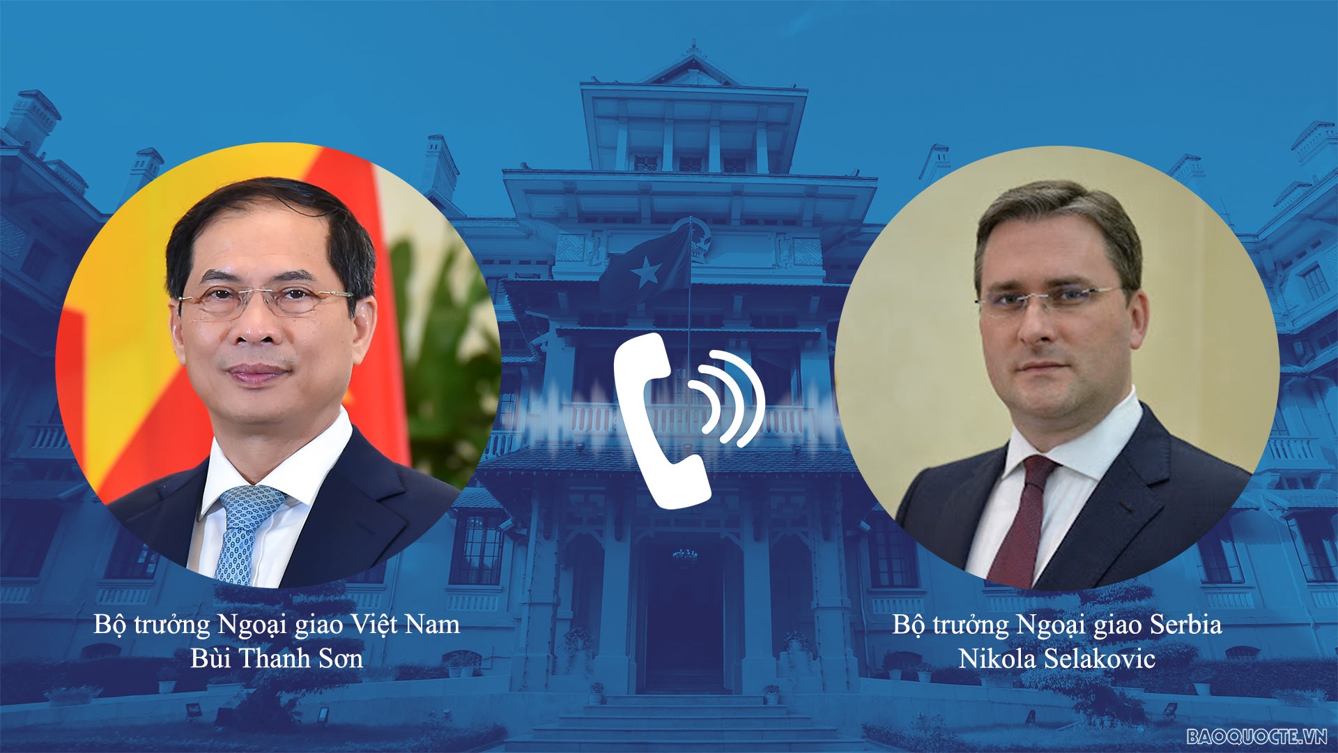 Điện đàm với Bộ trưởng Ngoại giao Bùi Thanh Sơn, Bộ trưởng Ngoại giao Nikola Selakovic thông báo, Chính phủ Serbia đã quyết định tặng cho Việt Nam vaccine và một số trang thiết bị y tế phòng chống Covid-19. (Ảnh: Tuấn Anh) Điện đàm với Bộ trưởng Ngoại giao Bùi Thanh Sơn, Bộ trưởng Ngoại giao Nikola Selakovic thông báo, Chính phủ Serbia đã quyết định tặng cho Việt Nam vaccine và một số trang thiết bị y tế phòng chống Covid-19. (Ảnh: Tuấn Anh)
