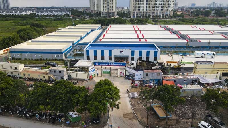 Bệnh viện dã chiến điều trị bệnh nhân Covid-19 tại Hà Nội sẽ hoạt động từ ngày 1/9. (Nguồn: Hanoimoi)