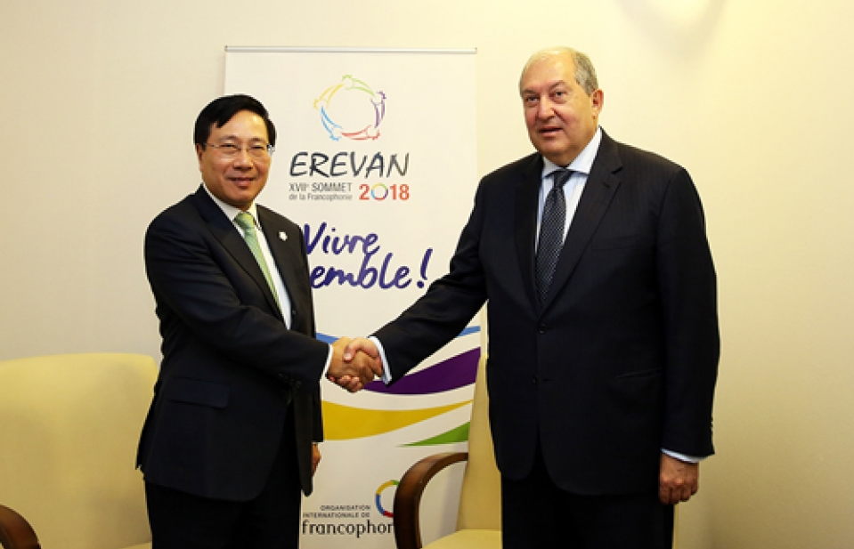 Phó Thủ tướng Phạm Bình Minh hội kiến Tổng thống, Thủ tướng Armenia