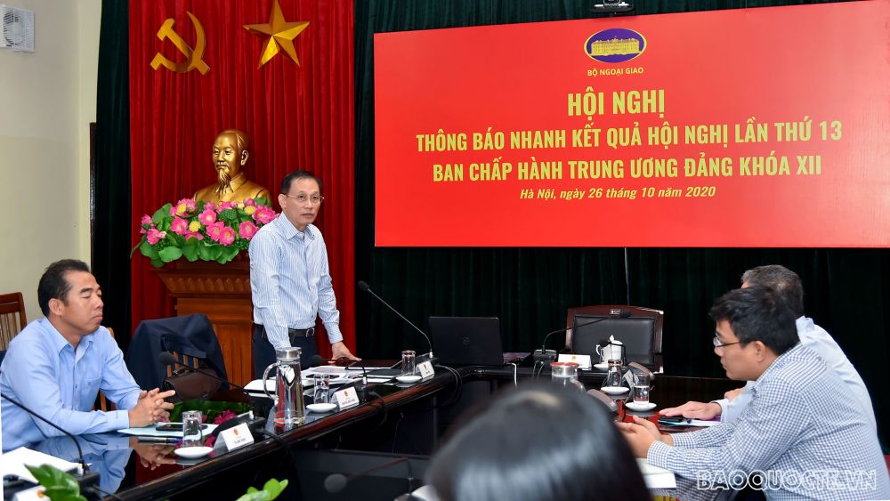 Bộ Ngoại giao tổ chức Hội nghị báo cáo nhanh kết quả Hội nghị lần thứ 13 khóa XII Bộ Ngoại giao tổ chức Hội nghị báo cáo nhanh kết quả Hội nghị lần thứ 13 khóa XII