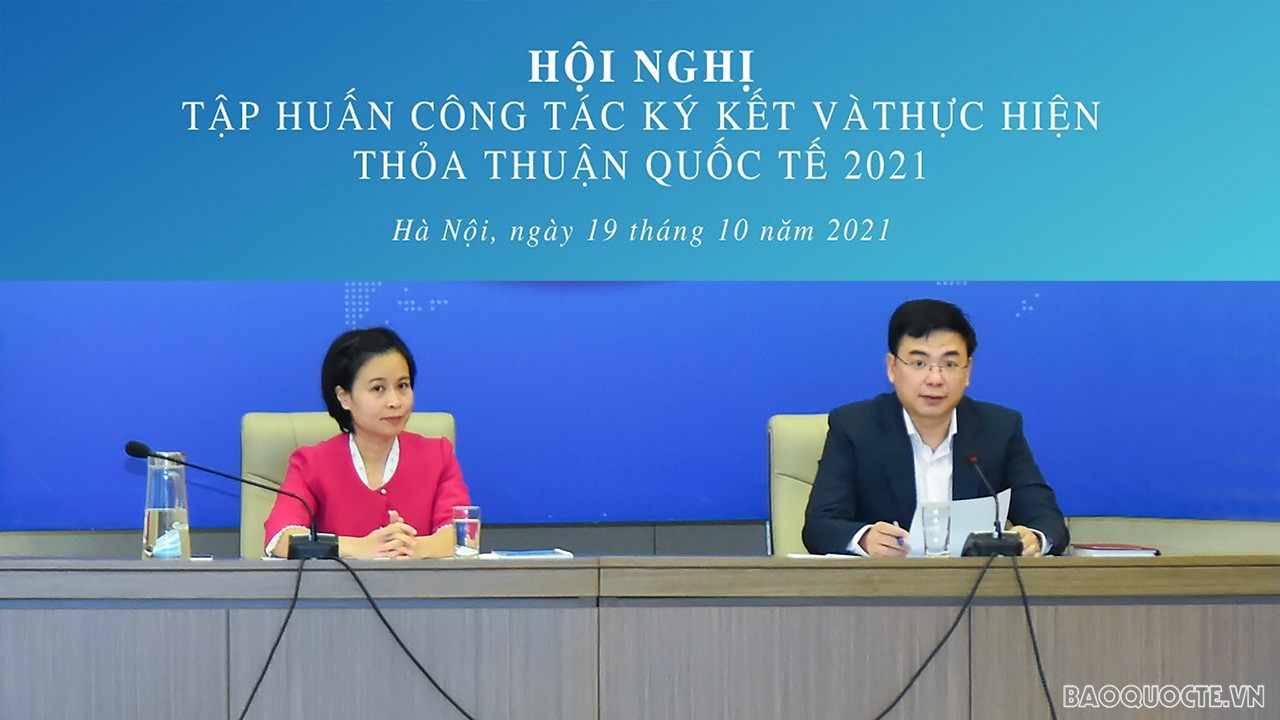 Hội nghị tập huấn công tác ký kết và thực hiện thỏa thuận quốc tế năm 2021