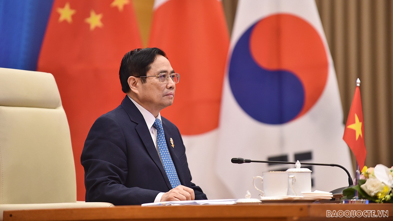 Chiều ngày 27/10, Thủ tướng Chính phủ Phạm Minh Chính đã dẫn đầu đoàn đại biểu Việt Nam dự Hội nghị Cấp cao trực tuyến ASEAN+3 lần thứ 24. (Ảnh: Tuấn Anh) Chiều ngày 27/10, Thủ tướng Chính phủ Phạm Minh Chính đã dẫn đầu đoàn đại biểu Việt Nam dự Hội nghị Cấp cao trực tuyến ASEAN+3 lần thứ 24. (Ảnh: Tuấn Anh)