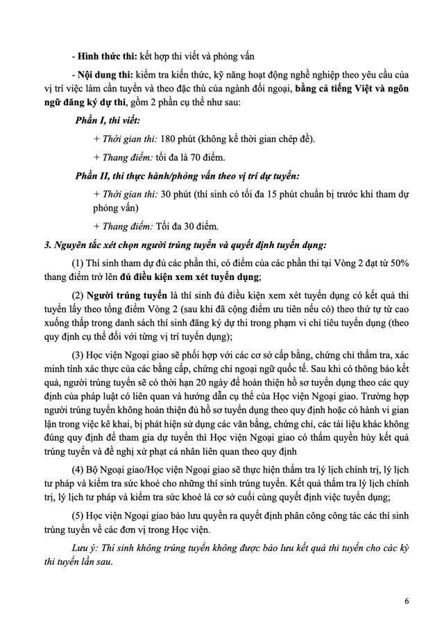 Học viện Ngoại giao tuyển dụng 40 viên chức theo hình thức thi tuyển