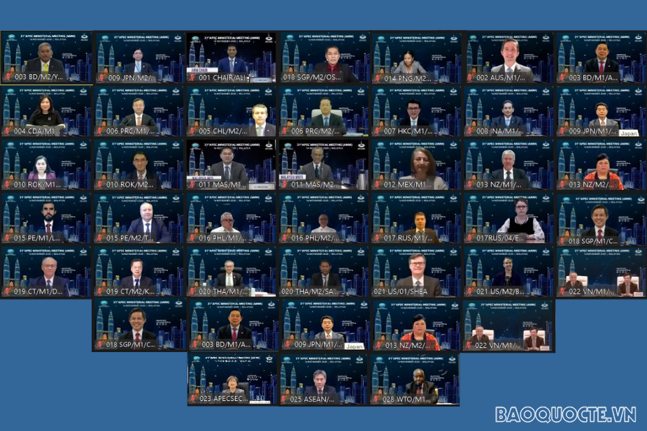 Trong khuôn khổ Tuần lễ Cấp cao lần thứ 27 APEC, tối ngày 16/11 đã diễn ra Hội nghị liên Bộ trưởng Ngoại giao - Kinh tế (AMM) lần thứ 31, dưới sự chủ trì Bộ trưởng Ngoại thương và Công nghiệp Malaysia Mohame Azmin Ali. Phó Thủ tướng, Bộ trưởng Ngoại giao 