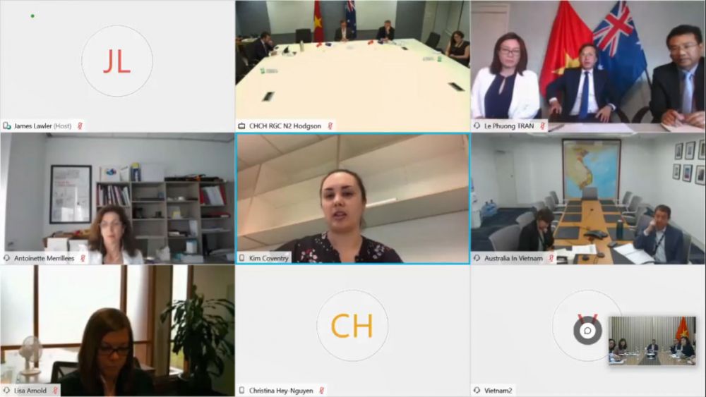 Buổi Tham vấn trực tuyến Bộ Ngoại giao Việt Nam và Bộ Ngoại giao Australia sáng 16/12 theo hình thức trực tuyến.