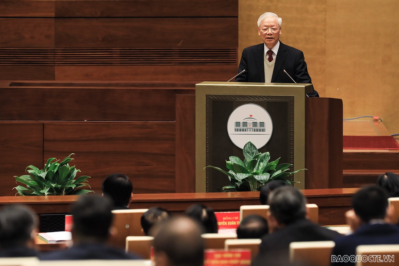 Tổng Bí thư Nguyễn Phú Trọng phát biểu chỉ đạo tại Hội nghị đối ngoại toàn quốc. (Ảnh: Tuấn Anh) Tổng Bí thư Nguyễn Phú Trọng phát biểu chỉ đạo tại Hội nghị đối ngoại toàn quốc. (Ảnh: Tuấn Anh)