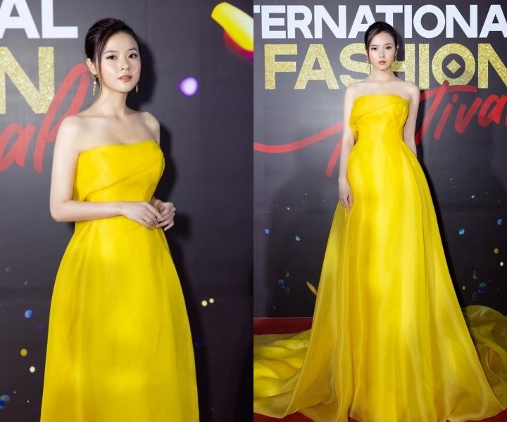 Hoàng Thuỳ Linh, Ngọc Trinh quyến rũ với đầm đỏ cắt xẻ táo bạo