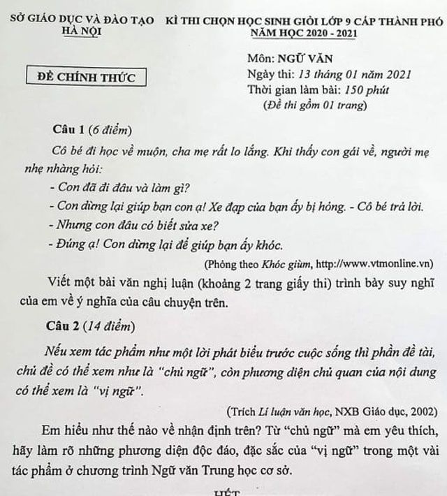 Tranh cãi đề thi học sinh giỏi là sự kiện giáo dục đáng chú ý tuần qua