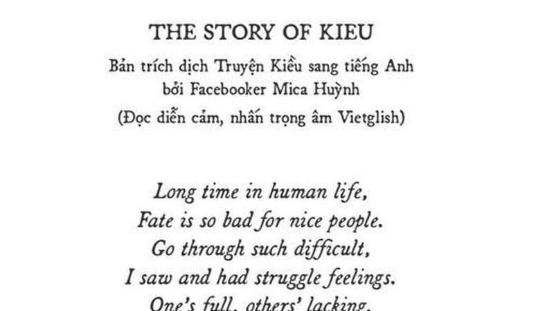 Bản dịch tiếng Anh của Truyện Kiều gây sốt cộng đồng mạng
